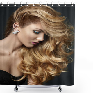 Personality  Woman With Amazing Hair Shower Curtains