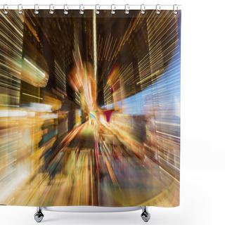 Personality  Zoom Burst Photograph Of Carousel Merry Go Round Horse Shower Curtains