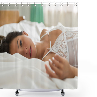 Personality  Sleepy Asian Woman Shower Curtains