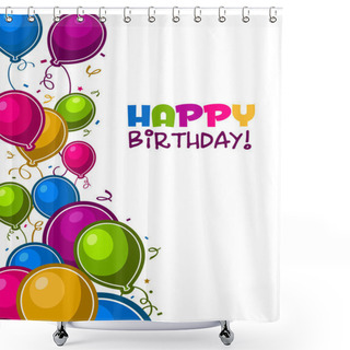 Personality  Happy Birthday Balloons Card Shower Curtains