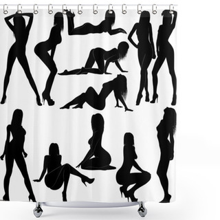 Personality  Silhouette Women Shower Curtains
