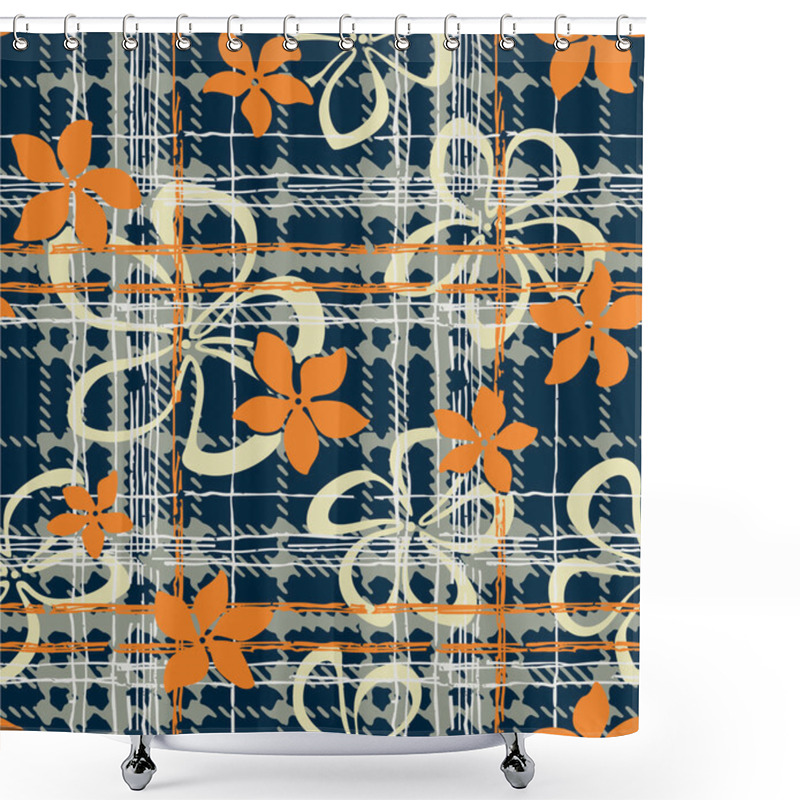 Personality  Hibiscus Flowers Seamless Pattern Shower Curtains