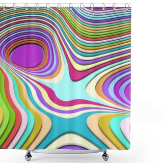 Personality  Geometric Shapes Of Different Colors Forming A Volumetric Landscape Shower Curtains