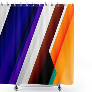 Personality  Geometric Abstract Backgrounds With Shadow Lines, Modern Forms, Rectangles, Squares And Fluid Gradients. Bright Colorful Stripes Cool Backdrops Shower Curtains