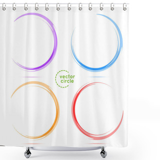 Personality  SET. Four Circles For Your Business Shower Curtains