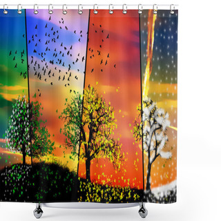 Personality  Colorful Seasons Shower Curtains
