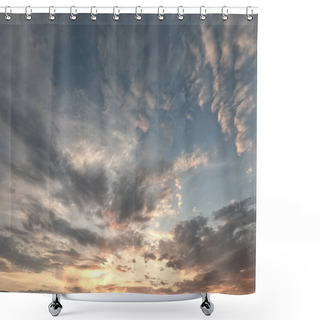 Personality  The Evening Cloudy Sky. Dramatic Sky. Evening Landscape, Twilight. Shower Curtains