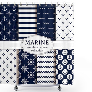 Personality  Sea And Nautical Patterns Set.  Shower Curtains