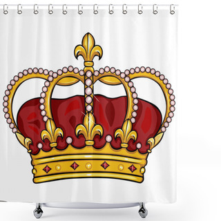 Personality  Vector Cartoon Royal Crown Shower Curtains