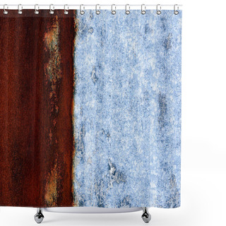 Personality  Multicolored Background: Rusty Metal Surface With Silver Paint Shower Curtains