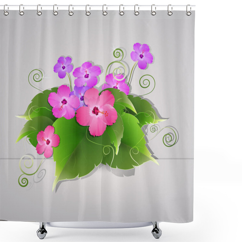 Personality  Vector Flowers,  Vector Illustration   Shower Curtains