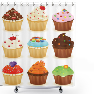 Personality  Cupcakes !! Shower Curtains