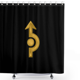 Personality  Arrow Curving Around A Circle Gold Plated Metalic Icon Or Logo Vector Shower Curtains