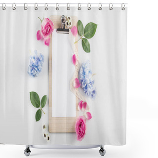 Personality  Blank Card With Flowers Shower Curtains
