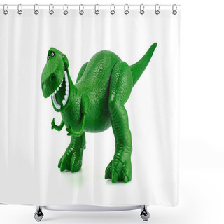 Personality  Rex The Green Dinosaur Toy Character From Toy Story Animation Fi Shower Curtains