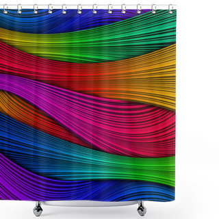 Personality  Abstract Wave Background  Shower Curtains