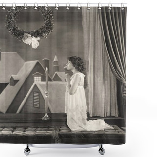 Personality  Woman Praying By Window  Shower Curtains