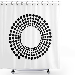 Personality  Black Dotted Spiral Symbol. Simple Flat Vector Design Element Shower Curtains