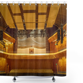 Personality  Buenos Aires, Argentina - May 19, 2018: Pipe Organ Of Symphonic Concert Hall Known As Ballena Azul Or Blue Whale At Kirchner Cultural Centre (Centro Cultural Kirchner) CCK - Buenos Aires, Argentina Shower Curtains
