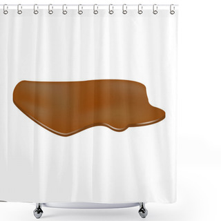 Personality  Puddle Of Chocolate, Mud Spill Clipart. Brown Stain, Plash, Drop. Vector Illustration Isolated On The White Background Shower Curtains