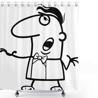 Personality  Romantic Man Cartoon Illustration Shower Curtains