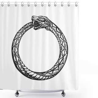 Personality  Ouroboros. Snake Eating Its Own Tail. Eternity Or Infinity Symbol Shower Curtains