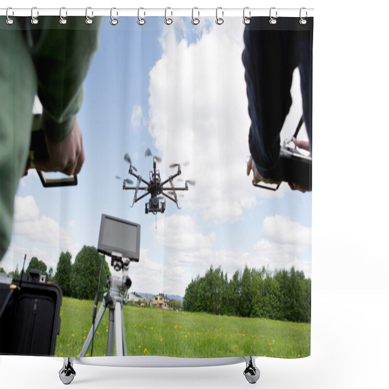 Personality  Drone Photography Shower Curtains