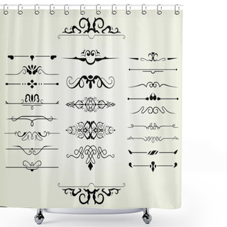 Personality  Calligraphic Design Elements And Page Decoration Shower Curtains