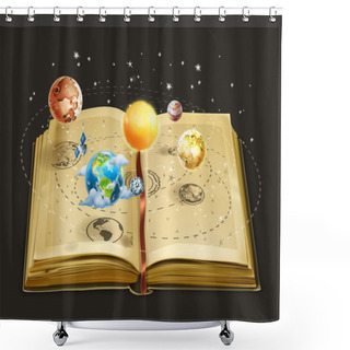 Personality  Book On Astronomy Icons Shower Curtains