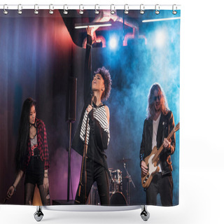 Personality  Rock Band On Stage  Shower Curtains