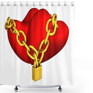 Personality  Hearts Chained Shower Curtains