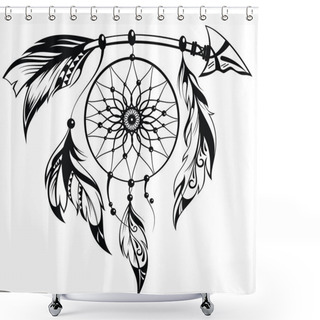 Personality  Hand Drawn Illustration Of Dream Catcher Shower Curtains