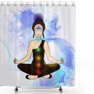 Personality  Aura And Chakra, Meditation. Shower Curtains