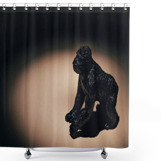Personality  Toy Gorilla Under Spotlight On Black Background Shower Curtains