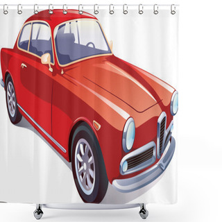Personality  Red Classic Retro Car Shower Curtains