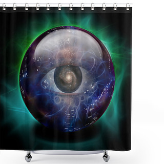 Personality  Crystal Ball With Eye And Galaxy Shower Curtains