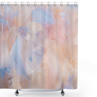 Personality  Colorful Feather Background, Top View.  Shower Curtains