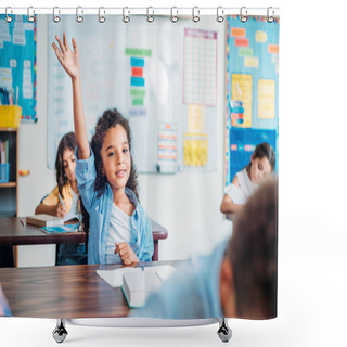 Personality  Girl Raising Hand In Class Shower Curtains