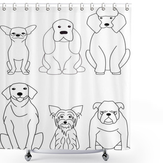 Personality  Cute Dog Collection Shower Curtains