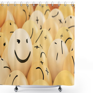 Personality  Happy One Shower Curtains