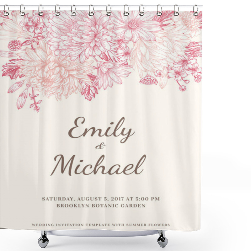 Personality  Card With Garden Flowers. Shower Curtains