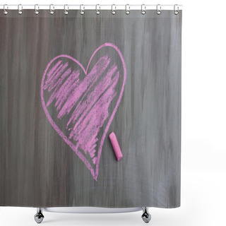 Personality  Chalk Drawing Heart Shape Shower Curtains