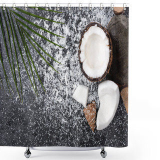 Personality  Cracked Coconut With Shavings  Shower Curtains