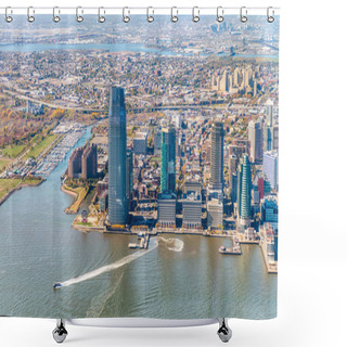 Personality  Jersey City Skyline As Seen From Helicopter, USA Shower Curtains