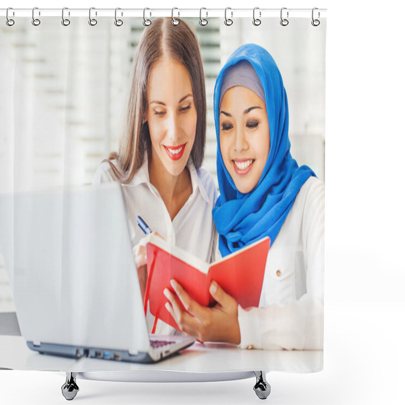 Personality  Women  Working Together Shower Curtains