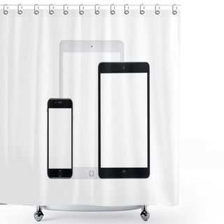 Personality  Digital Devices With Blank Screens  Shower Curtains