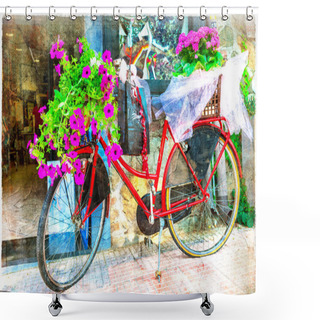 Personality  Floral Bike - Artistic Picture Shower Curtains