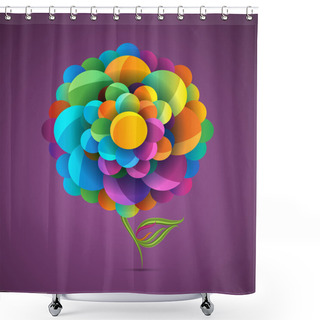 Personality  Colorful Flower With Purple Background Shower Curtains