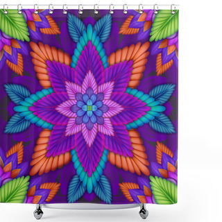 Personality  Abstract Floral Kaleidoscope Shower Curtains
