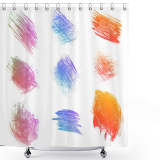 Personality  Set Of 9 Colorful Watercolor Brush For Painting Shower Curtains